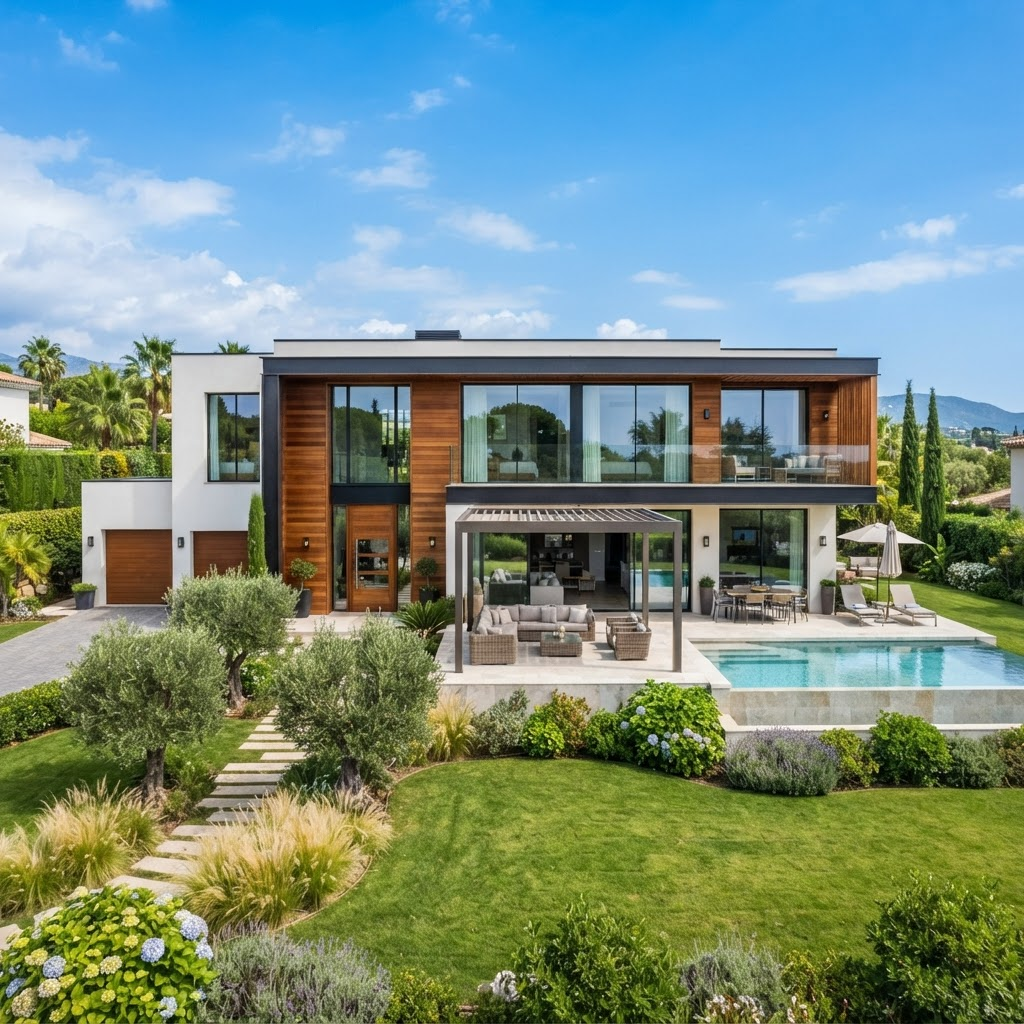 Villa contemporaine avec jardin